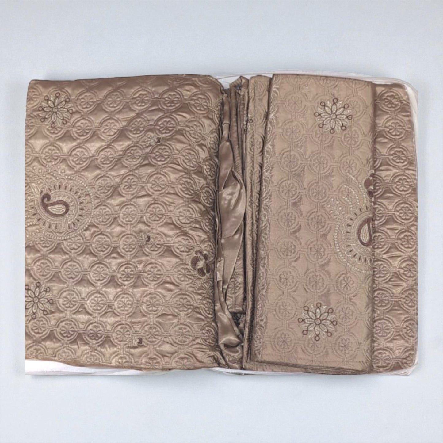 Quilted Bedsheet With Embroidery [3 Pcs] - Bed Sheets - PKR 11,000