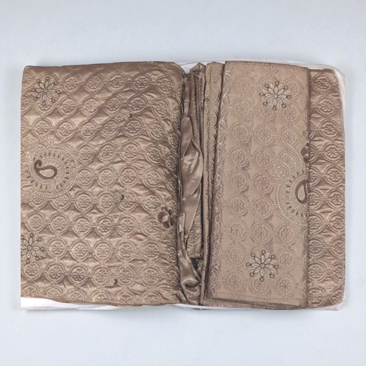 Quilted Bedsheet With Embroidery [3 Pcs] - Bed Sheets - PKR 11,000