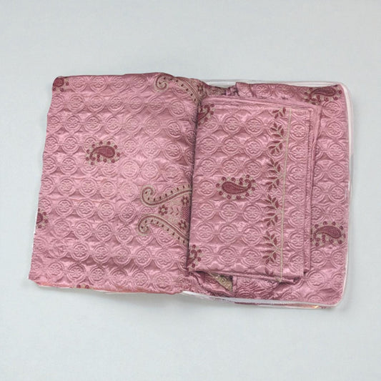 Quilted Bedsheet With Embroidery [3 Pcs] - Bed Sheets - PKR 11,000
