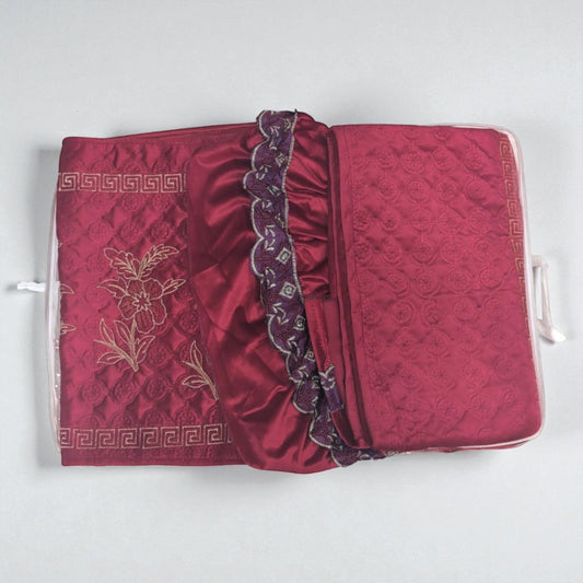 Velvet Bedsheet With Embroidery [3 Pcs] - Bed Sheets - PKR 15,000