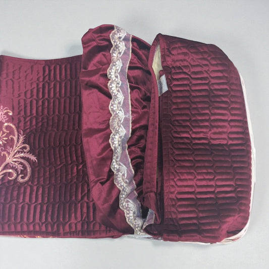 Velvet Bedsheet With Embroidery [3 Pcs] - Bed Sheets - PKR 15,000